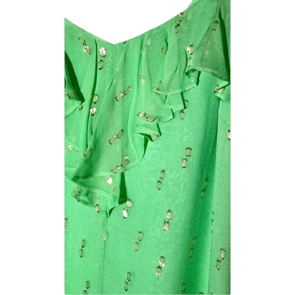 Lily Pulitzer XS Silk Gianna Dress Vibrant Green & Gold. B119 - Picture 3 of 6